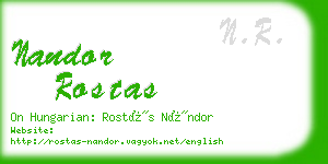 nandor rostas business card